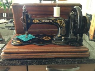 C1881 Singer Family Model 12 Fiddle Base Hand Crank Sewing Machine