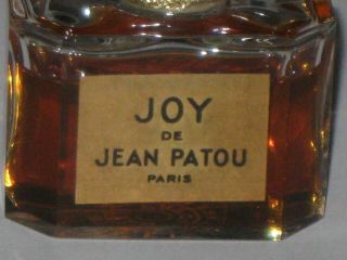 Vintage Jean Patou Joy Perfume Bottle 1/2 OZ Baccarat - 3/4 Full - 2 6