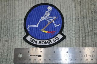 Usaf 13th Bomb Squadron 13 Bs Patch B - 2 Whiteman Afb 3/6 Hook & Loop