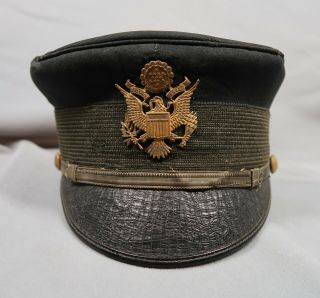 Spanish American US Army Officer soldier dress visor cap uniform jacket hat corp 12