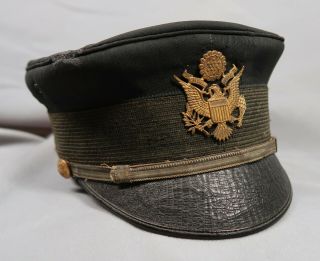Spanish American Us Army Officer Soldier Dress Visor Cap Uniform Jacket Hat Corp