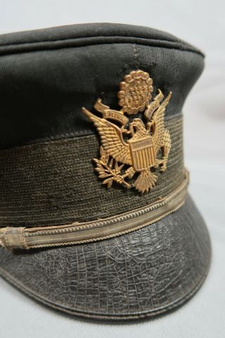 Spanish American US Army Officer soldier dress visor cap uniform jacket hat corp 4