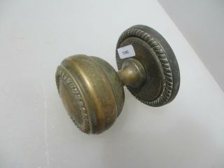 Vintage Brass Centre Door Knob Handle Pull Old Plate Rope Antique Georgian Style