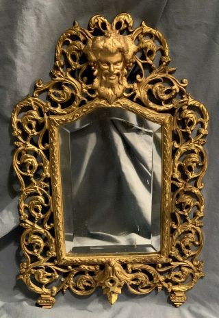 Antique Bradley & Hubbard B&h Bacchus Iron Beveled Wall Mirror Frame Victorian