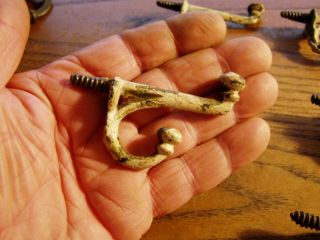 7 - - Vintage screw in Coat double Hook REAL 5