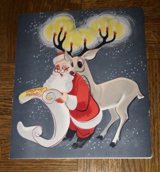 Rare 1950s Vintage Fisher Price Pull Toys Christmas Santa Holiday Card