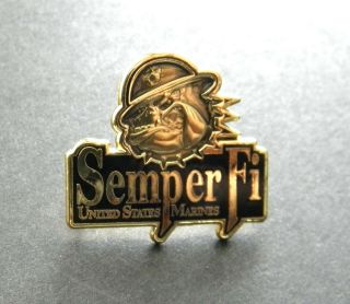 Us Marine Corps Semper Fi Lapel Pin Badge 1.  1 X 1 Inch Usmc Marines Bulldog