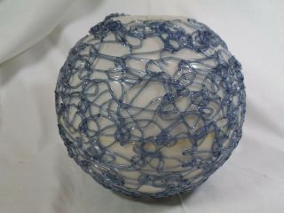 Vintage Mid Century Blue Spaghetti Swag Lamp Shade Globe - Lucite Plastic - 7.  5 " - Ad