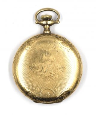 Antique Elgin Hunting Case Pocket Watch 16s Fancy Engraved Gold Filled C1910