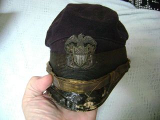 Spanish American War U.  S.  Naval Officers Hat With Insignia/hat Device