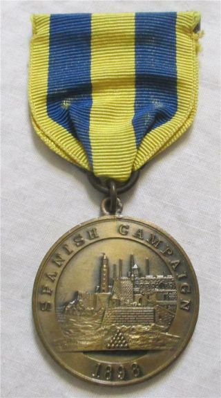 Spanish American War U.  S.  Navy Bastian Brothers 3 Ring Spanish Campaign Medal