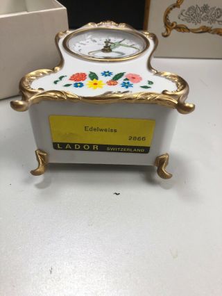 Bucherer vintage small clock with Lador music box as alarm 5