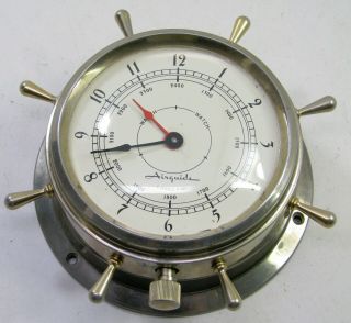 Vintage Chrome Airguide 7j 8 Day Ships Boat Dash Clock Parts Repair