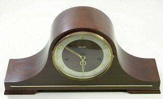 Vintage Walnut Necor Franz Hermle German Westminster Chime Shelf Mantel Clock