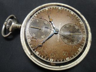 Alpina A.  Lunser Berlin Stainless Steel Military Pocket Watch WW2 Medal And FOB 3