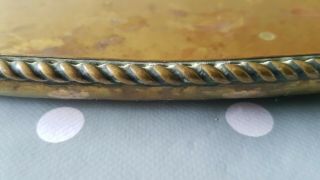 Antique English brass tray Hugh Wallis makers mark Arts & Crafts vintage 39x19cm 3