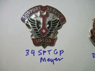 Army Crest Di Dui Cb Clutchback 34th Support Group Gp Bn Meyer