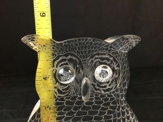 Signed M Jacobs Mid Century Modern Acrylic Lucite Owl Sculpture 5