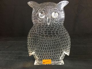 Signed M Jacobs Mid Century Modern Acrylic Lucite Owl Sculpture 6