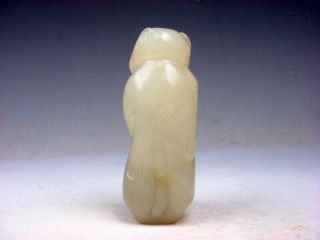Old Nephrite Jade Hand Carved Sculpture Seated Monkey Stratching Head 01291908 4