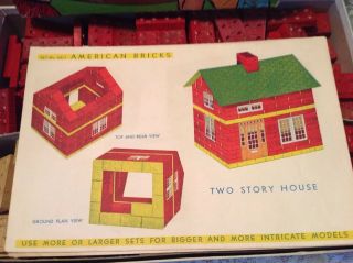 Vintage Halsam American Wood Bricks Set 60/1 W/Original Box 4