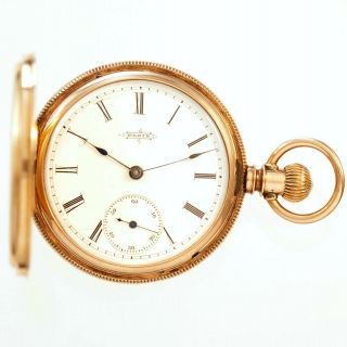 WOMENS 10K GOLD HUNTER CASE ELGIN POCKET WATCH CA1888 | 6 SIZE,  32.  9 DWTS TW 4