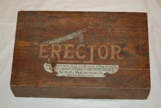 Mysto Vintage Erector Set No.  4 With Wooden Box (circa 1915)