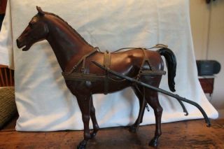 Vintage Marx Johnny West Thunderbolt Brown Horse W/ Hitch And Harness 1965