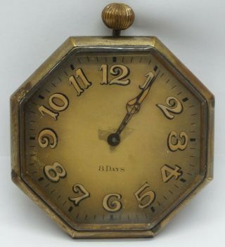 15 Jewel Swiss Octagon 8 Day 55mm Movement Art Deco Car Clock Watch Sw Ps Le692