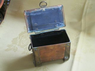 Antique Arts and Crafts small copper and brass storage casket / box 3