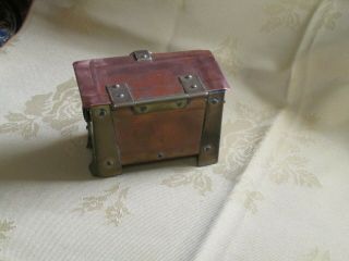 Antique Arts and Crafts small copper and brass storage casket / box 5