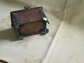 Antique Arts and Crafts small copper and brass storage casket / box 7