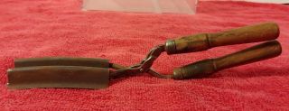 Vintage Primitive Metal Curling Iron Scissor Type Beauty Care Hair Curling