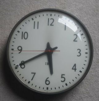 Industrial School Clock 13 " Ibm 95925 Vintage Mid Century Synchron Usa As - Is