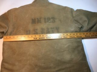 True Vintage WW2 USN N - 1 Deck Jacket STENCIL Large Work Coat 44 WWII 4