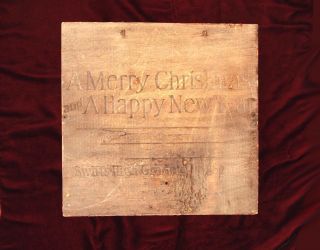 Antique Wood Box Swifts Toilet Soaps " A Merry Christmas And A Happy "