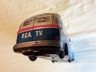 VINTAGE RCA TV TELECAST FRICTION TIN BUS 8