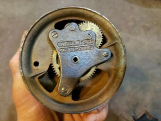 Antique Sargent Mechanical Gear Hand Crank Finger Doorbell Door Chime Hardware 3