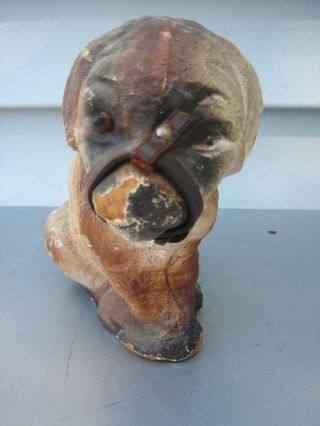 Antique Paper Mache Dog Glass Eyes