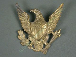 Antique Us Indian Wars Military Army Eagle Shako Dress Helmet Plate Badge No Res
