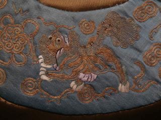 Chinese embroidered Silk child ' s Collar,  antique 2