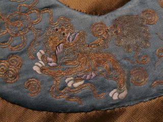Chinese embroidered Silk child ' s Collar,  antique 4
