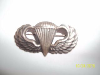 Ww2 U.  S.  Army Airbourne Paratrooper Sterling Silver Wings Pinback ?