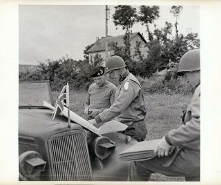 Omar Bradley & Bernard Montgomery June 1944 Normandy Wwii Type 1 Photo