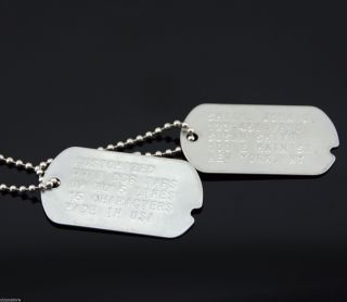 Custom Embossed Notched Wwii Style Stainless Steel Military Id Dog Tags