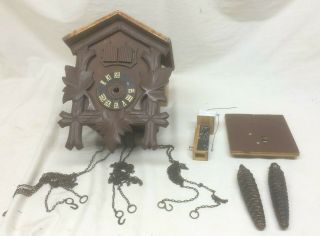 Vintage Musical German Cuckoo Clock For Repair Or Parts