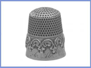 Scarce Kmd Sterling Silver Thimble ‘renaissance Swags’ C.  1900s