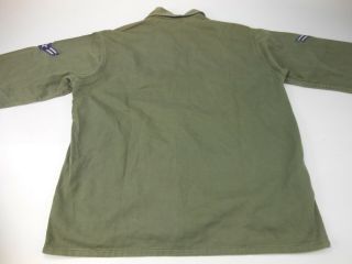 Vintage USAF US Air Force Utility Green Fatigue Uniform Shirt w Patches 3