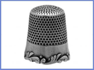 Gorgeous Silver Thimble Louis Xv Heavy Scroll Rim C.  1890s