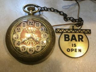 Vintage Spartus Runs Backward Bar Is Open/closed 50’s Electric Wall Clock
